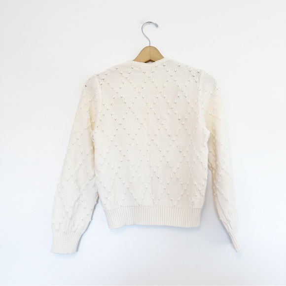 VINTAGE floral knit cardigan sweater - Picture 5 of 5